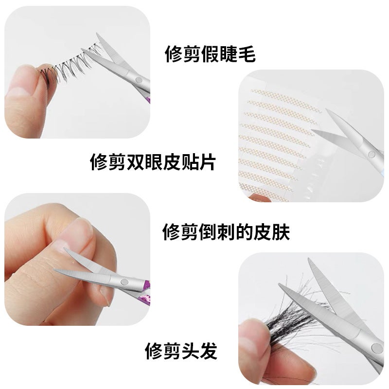 Russian Doll Covered Butterfly Beauty Scissors Stainless Steel Eyebrow Trimming Scissors Pointed Beauty Scissors Cartoon - Image 5